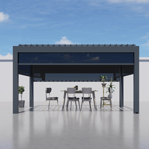 Bioclimatic เพอร์โกลาลานอลูมิเนียมกันน้ำสำหรับสวนกลางแจ้งบานเกล็ดหลังคาศาลากลางแจ้ง - Product Image 6