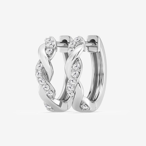 Pendientes de aro pequeños con diamantes cultivados en laboratorio, 1_6 Ctw, para mujer, joyería fina minimalista elegante, regalo de lujo brillante - Product Image 4