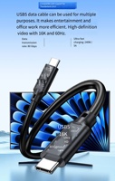 USB5 5A PD 240W Pantalla Tipo C 80Gbps Cable de carga rápida 16K 60Hz Cable de datos para Thunderbolt 5