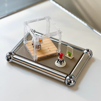 Plateau de rangement modulaire avec cadre en métal chromé, organisateur de bureau détachable, pour bijoux, cuisine, bureau, maison, fabriqué en Chine