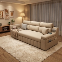 Canapé-lit pliant en tissu beige confortable - Canapé-lit multifonctionnel pour un salon chaleureux et une décoration de petits espaces