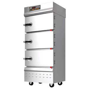 Armoire vapeur commerciale 3 portes, électrique et à gaz, à économie d'énergie, pour <span class=keywords><strong>fruits</strong></span> <span class=keywords><strong>de</strong></span> <span class=keywords><strong>mer</strong></span>, riz, soupes, avec contrôle indépendant des vannes <span class=keywords><strong>de</strong></span> vapeur - Product Image 1