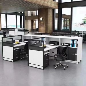 Escritorio de oficina personalizado moderno, estación de trabajo, juego de escritorio de ordenador de oficina con silla de almacenamiento - Product Image 5