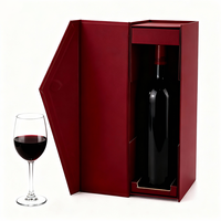 Boîte cadeau en carton rigide pliable magnétique pour vin rouge, emballage de luxe pour vin, verre et boîte avec logo