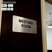 Signalétique en braille 3D en relief avec impression UV épaisse, plaque en aluminium personnalisée, panneau de porte pour salle de conférence et de réunion, pour immeuble de bureaux