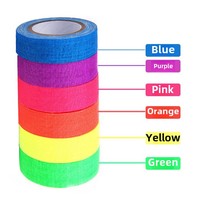 Haute transfrontalière Fluorescent UV coton bande scène Performance accessoires mat avertissement autocollants coloré lueur fondre caoutchouc acrylique