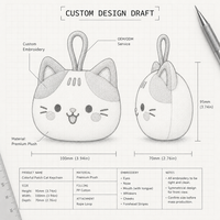 Fabricant de jouets en peluche pour chats avec logo personnalisé en gros, mini porte-clés animaux en peluche pour cadeaux promotionnels, faible MOQ, peluches en gros