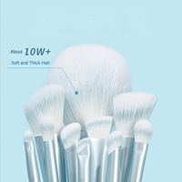 MSQ 10 pinceaux de maquillage en poils synthétiques véganes, design à encoches, étiquette privée personnalisée, pinceaux pour le visage et le correcteur
