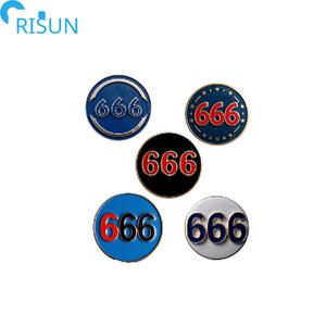 Vente en gros, broche en émail, numéro porte-bonheur 666, Logo personnalisé, émail doux et dur 666, fabricant d'épingles - Product Image 1