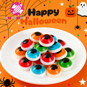 Halloween Eye Soft Candy Individually Wrapped Custom Wholesale Fruit Flavor <strong>Sour</strong> Sweets <strong>Eyeballs</strong> <strong>Gummy</strong> Candy Gummies - Product Image 2