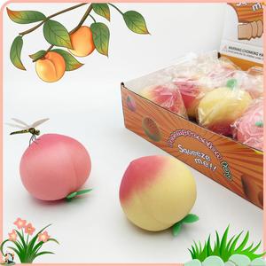 Custom logo TPR Simulation Artificial Peach Pinch Shape Super Soft Slow Rebound <b>Squeeze</b> Stress Relief Toys for Kids Boy and Girl - Product Image 2