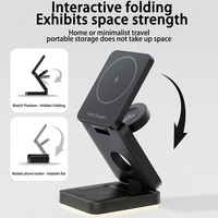 Station de chargeur sans fil pliable compacte Schitec 3 en 1 chargeur magnétique à charge rapide pour iPhone Samsung montre de téléphone