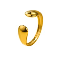 Bagues ajustables pour femmes en acier inoxydable plaqué or 18 carats, étanches, au design irrégulier, martelé, étoile et cœur, style tendance et épuré