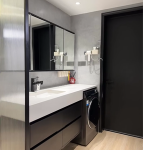 Mueble de Baño Moderno con Lavabo y Armario, Modelos de Gabinetes de Baño <span class=keywords><strong>para</strong></span> <span class=keywords><strong>Lavadora</strong></span>, Mueble de Almacenamiento <span class=keywords><strong>para</strong></span> Baños Pequeños - Product Image 3