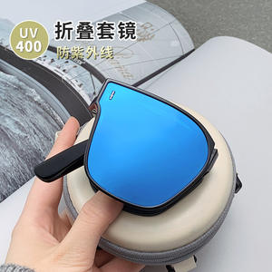 Nouvelles lunettes de soleil pliables pour femmes, monture noire en PC, verres polarisés UV400, pour la conduite, avec étui de protection - Product Image 2