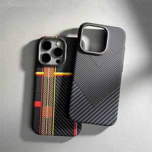 High-end Matte Skin Branded Texture Diagonal <strong>Pattern</strong> Carbon Fiber Magnetic Phone <strong>Cases</strong> for <strong>iphone</strong> 17 16 15 14 13 Pro Max - Product Image 2