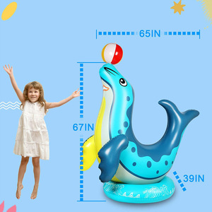 Inflatable Sea Lion Water Spray Toy For Kids Outdoor Play With Ball And Water Jet Feature - Product Image 4