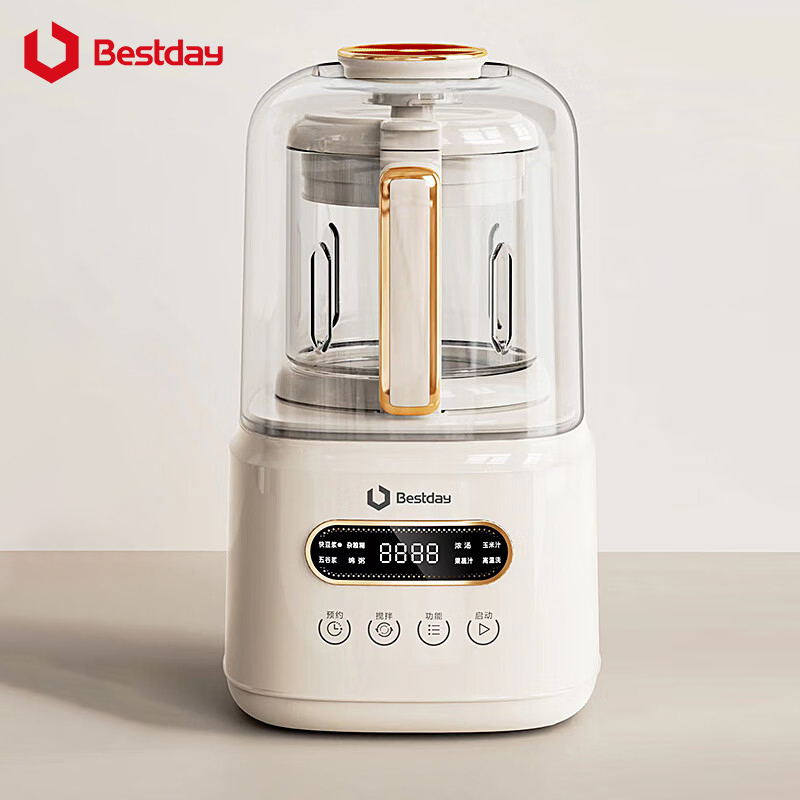 BESTDAY 1100W 1.2L High Borosilicate Glass Touchpad Control Fully Automatic Multi-functional Blender Heating Soy Milk Maker