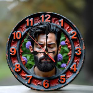Round Wooden <b>Wall</b> <b>Clock</b> 25x25Cm Modern Rustic <b>Silent</b> Home Cafe Bar Decor - Product Image 2