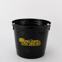 Grand seau à glace isotherme en PP de 6 L, en plastique PP de qualité alimentaire, pour bar à vin, ustensiles imprimés, capacité 6 canettes, pinces incluses