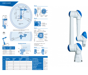 แขนหุ่นยนต์เชื่อมแบบร่วมปฏิบัติงานรุ่นใหม่ HC10DTP มอเตอร์ PLC 0.8kW 220V/380V สแตนเลส - Product Image 1