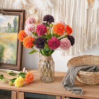Vente en gros de 2 têtes de fleurs artificielles en soie Dahlia, branche florale Dahlia d'automne pour la décoration de mariage, de fête et de table à la maison