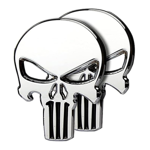 Tùy chỉnh bán buôn 3D nhựa ABS Logo Chrome xe Huy hiệu tự động biểu tượng Electroplate Bạc Skull xe huy hiệu Sticker - Product Image 1