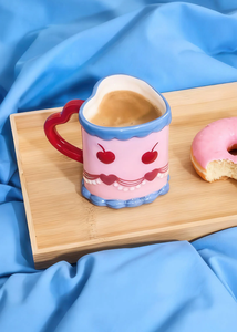 Tazas Bonitas de Cerámica con Forma de Pastel, 330 ml, Asa en Forma de Corazón, Taza <span class=keywords><strong>para</strong></span> Rebanada de Pastel, Taza de Café Personalizable, Regalo de <span class=keywords><strong>San</strong></span> Valentín - Product Image 2