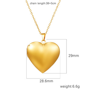 Collana con Ciondolo <span class=keywords><strong>a</strong></span> <span class=keywords><strong>Cuore</strong></span> Apribile in Acciaio Inossidabile con Catena <span class=keywords><strong>a</strong></span> Maglie di Bambù, Stile Specchio, per Donna, Fai da Te, con Cornice Portafoto - Vendita all'Ingrosso - Product Image 3
