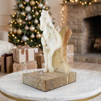 Sculpture de cheval en résine demi-corps avec base en marbre naturel, figurine d'art moderne de luxe, ornement pour la décoration de la maison/l'hôtel