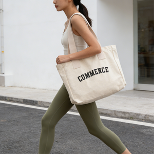 Milieuvriendelijke fabrieksgemaakte opvouwbare shopper tas van dikke stof, blanco katoenen canvas, grote custom tote shopping tas - Product Image 5