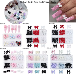 30 pièces ruban résine arc ongles breloques pièces 3D strass Nail Art décoration coréenne <span class=keywords><strong>manucure</strong></span> conceptions ongles breloques arcs - Product Image 5