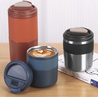 Gobelet de voyage à double paroi, gobelet à café de luxe pour les voyages, ensemble cadeau, gobelet de voyage personnalisé avec couvercle