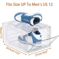 Lot de 10 boîtes de rangement à chaussures empilables en plastique transparent extra-larges avec ouverture frontale, écologiques, pour l'organisation à domicile