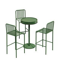 Ensemble de table et de chaises de bar d'extérieur rondes et hautes en fer, style nordique moderne et créatif, pour la musique, les repas ou les événements décontractés en plein air