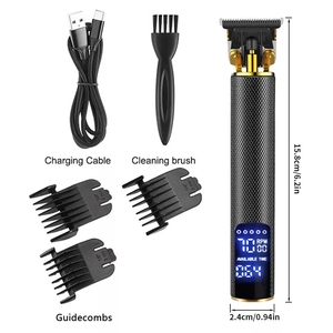 เครื่องตัดผมไร้สายแบบชาร์จ USB 7000 รอบต่อนาที พร้อมจอ LCD สำหรับตัดผมและโกนหนวดสำหรับผู้ชาย  ปรับแต่งโลโก้ได้ - Product Image 5