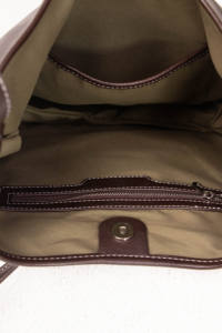 Bolsos de Hombro de Cuero Genuino Suave, Diseño Vintage con Patrón de Caramelo, para Mujer, de Alta Gama, en Color Ébano, con Cierre de Cremallera - Product Image 2