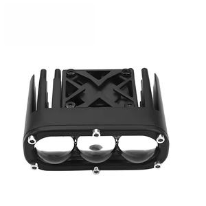 Feux auxiliaires de moto à 3 lentilles LED, double couleur jaune et blanc, faisceau haut et bas, avec ventilateur - Product Image 2