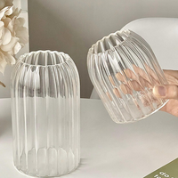 Tasses élégantes en verre borosilicate côtelé transparent pour limonade, jus, eau, cuisine, table à manger, boissons