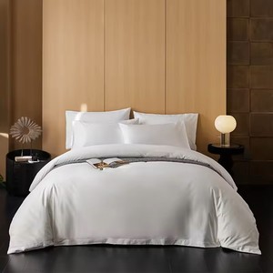 Tinh khiết trắng <span class=keywords><strong>combed</strong></span> percale 100% <span class=keywords><strong>cotton</strong></span> siêu mềm vải cho Dubai khách sạn tấm ga trải giường <span class=keywords><strong>bedding</strong></span> <span class=keywords><strong>Set</strong></span> - Product Image 2