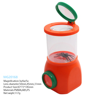 Boîte d'observation des insectes pour enfants avec des lentilles grossissantes sur le dessus et sur les côtés pour l'exploration de la nature en plein air et l'apprentissage scientifique