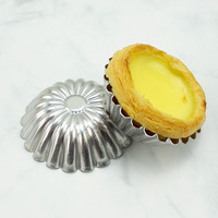 Moules à tartelettes en aluminium argentés antiadhésifs, moules à biscuits et puddings épaissis réutilisables, moules à muffins en forme de fleur pour desserts