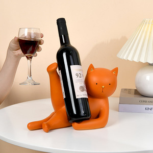 Cat Wine Rack Resin Bottle Holder Modern Decor For Living Room Tabletop Display Gift - Product Image 1