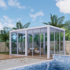 <span class=keywords><strong>Pergola</strong></span> extérieure réglable en alliage d'<span class=keywords><strong>aluminium</strong></span> avec lames orientables, imperméable, pour jardin, patio, cour, utilisation multi-scènes - Product Image 4