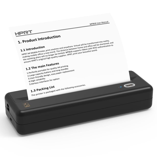 HPRT MT810 Portable Mobile A4 Size Printer Which Can Use in Vehicle Car Office Business