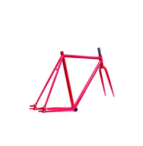 Cadre de vélo de route/pignon fixe rouge, en acier chromé, 700C, vente en gros