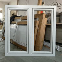 Puertas y Ventanas Verticales de PVC con Vidrio Templado Tintado al por Mayor, con Mosquitera de Fibra de Vidrio Abatible para Control de Insectos, para Uso Exterior en Baños