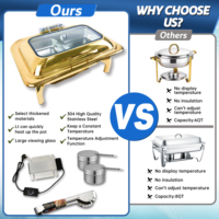 YITIAN Luxus-Restaurant-Hotel Hydraulische Abdeckung 201 314 Edelstahl Catering-Buffet-Set Chafing Dishes