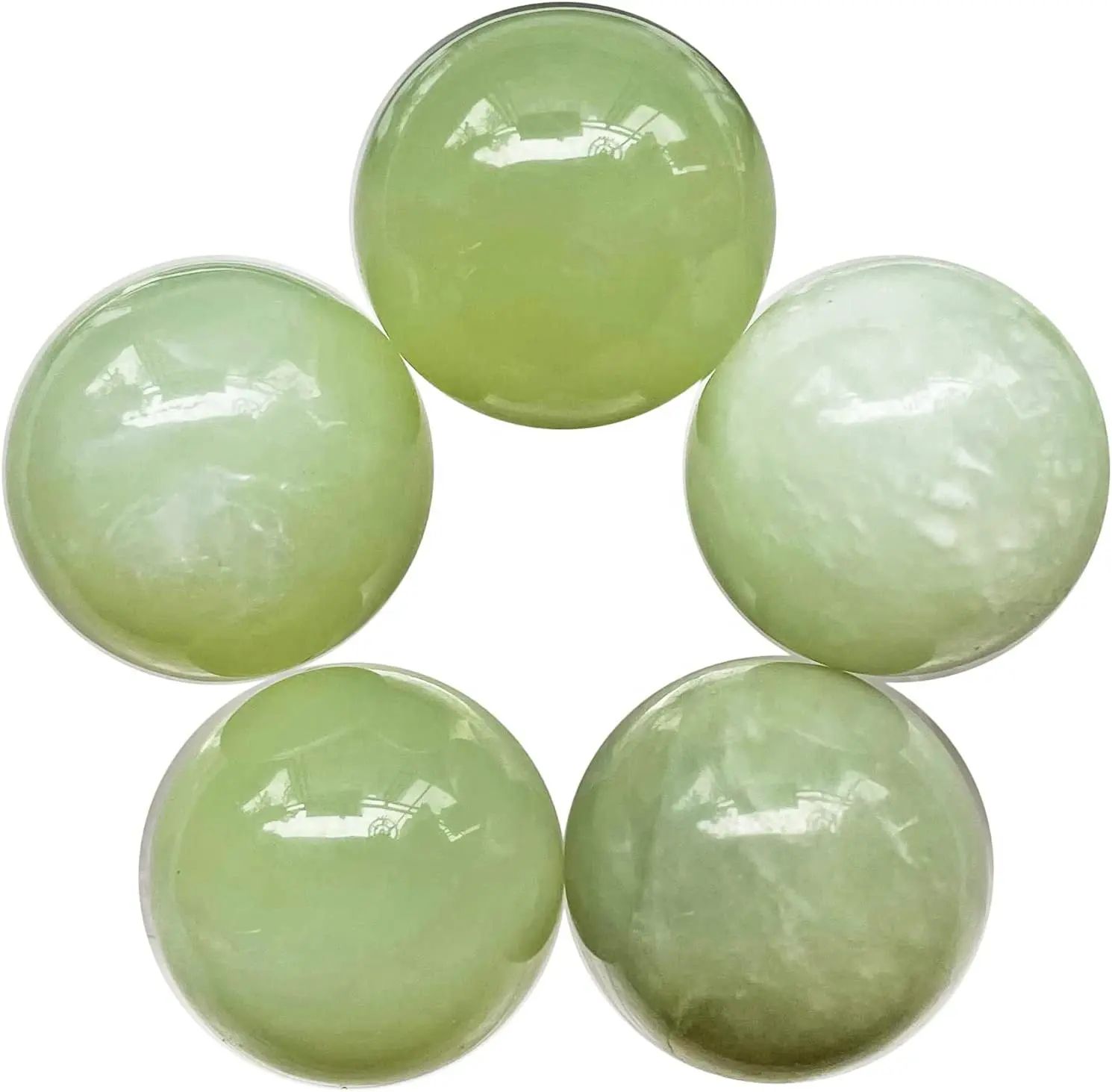 Boule de sphère en cristal de Jade vert clair, boules de pierres précieuses minérales d'énergie de guérison polies pour la décoration de Chakra de Reiki Fengshui