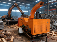 Broyeur de bois mobile professionnel, déchiqueteuse de bois, machine à broyer le bois pour le compostage, déchets forestiers, ferme